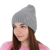 Dámská zimní čepice šedá 100% extra fine merino vlněná Ariga