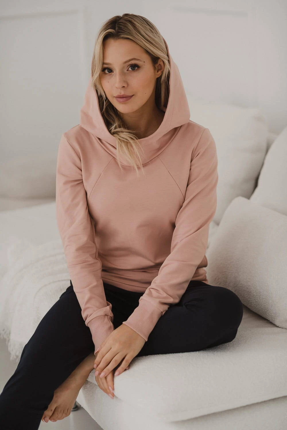 Těhotenská a kojící mikina Milk Please pudrově růžová