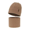 Komplet zimný chlapčenský: čiapka a šál camel 100% extrafine merino vlna Wilson