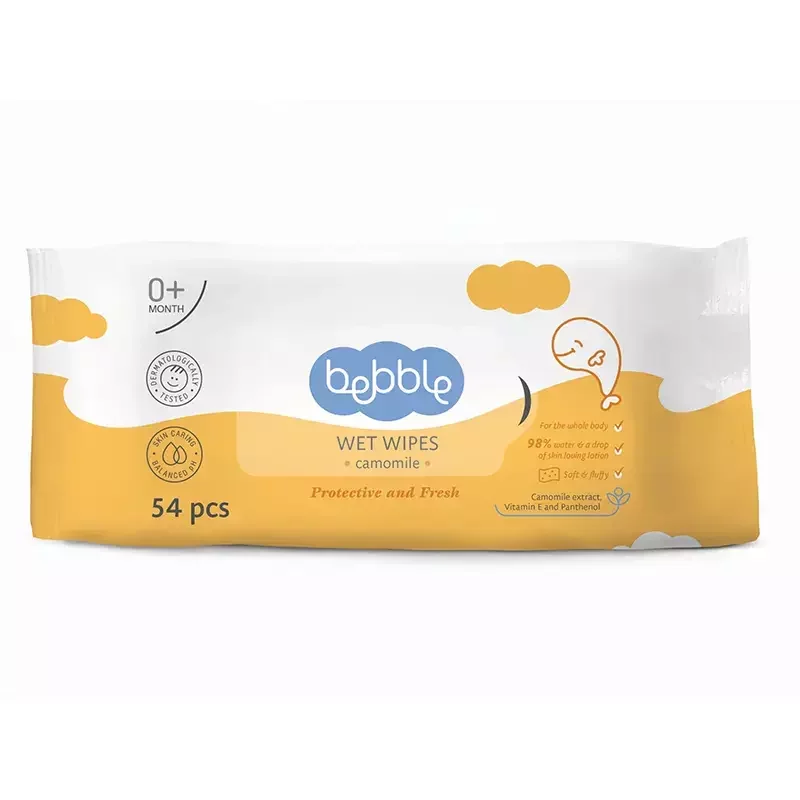 Bebble Ubrousky Vlhčené Heřmánkové 54ks