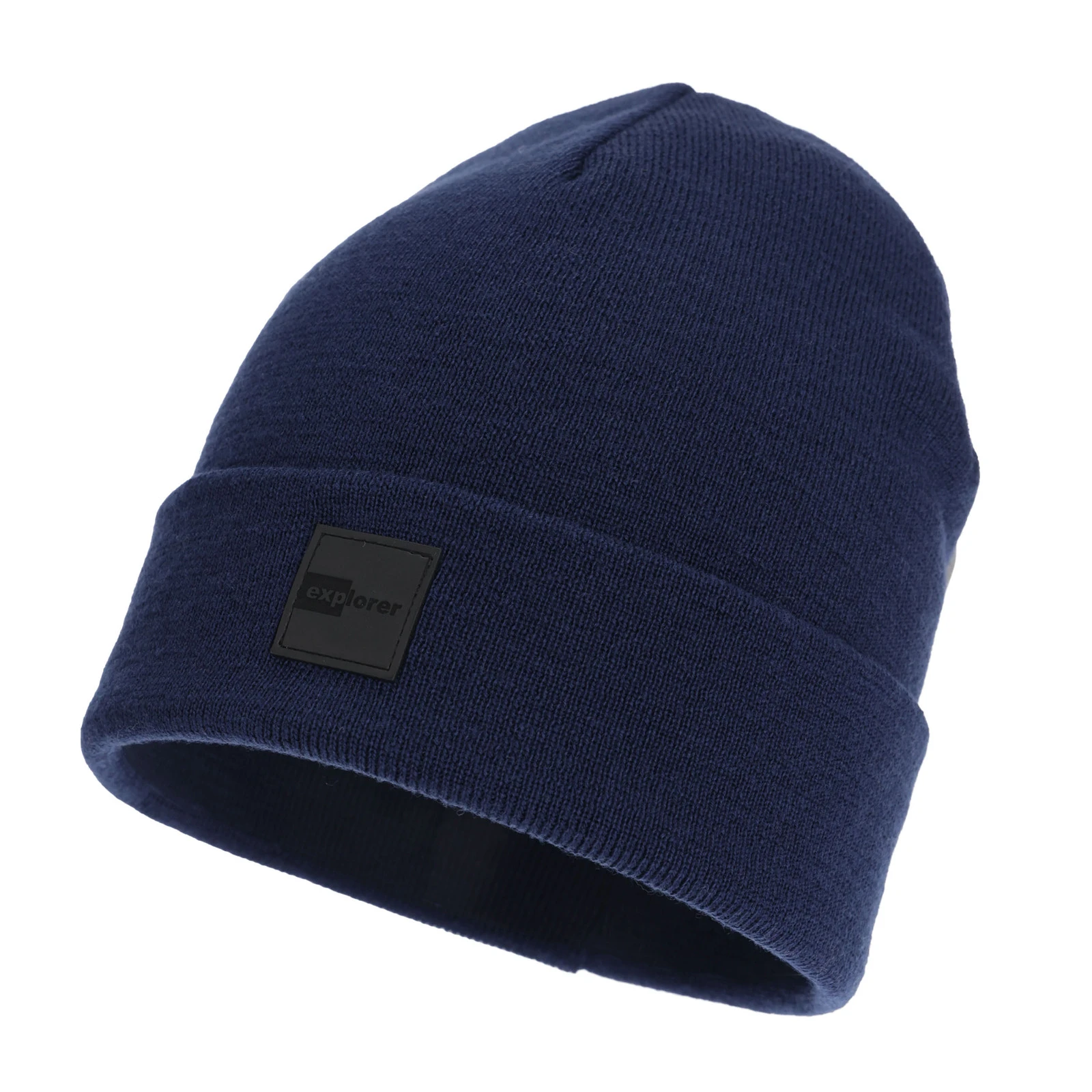 Pánská zimní čepice, dvouvrstvá, tmavě modrá, 100% merino vlněná, Flims