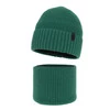 Čepice a tunel pro chlapce, zimní komplet, 100% merino vlněný, s podšívkou z merino vlny, smaragdový Harbin