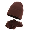 Čepice a šála dámská zimní komplet, hnědý, 100% merino vlněná, Melpomena