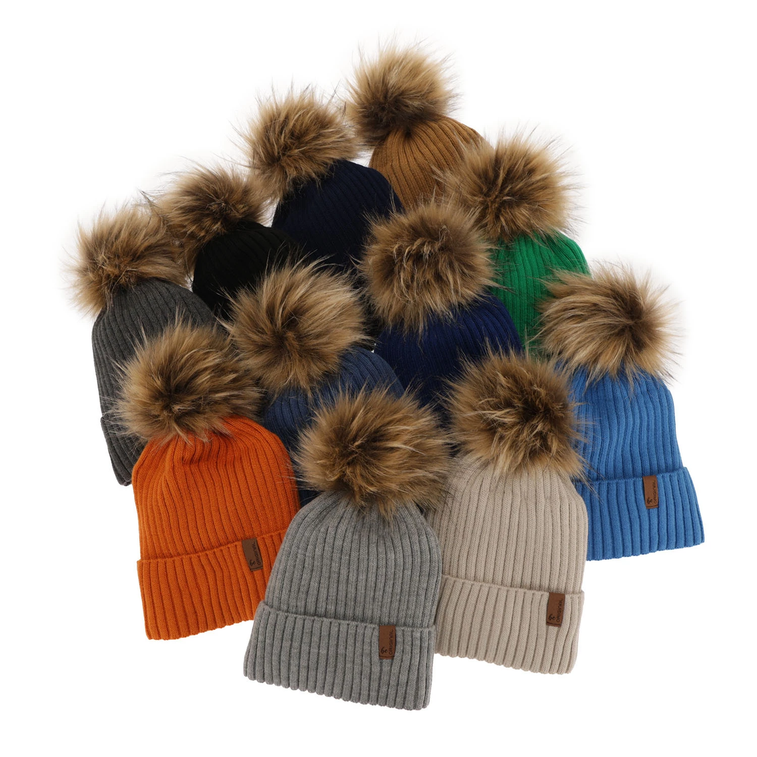 Komplet zimný chlapčenský: čiapka a tunel camel s bambuľou Onyks