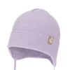 Dívčí podzimní/jarní čepice, fialová, zavazovací, 100% bavlněná, Lunara