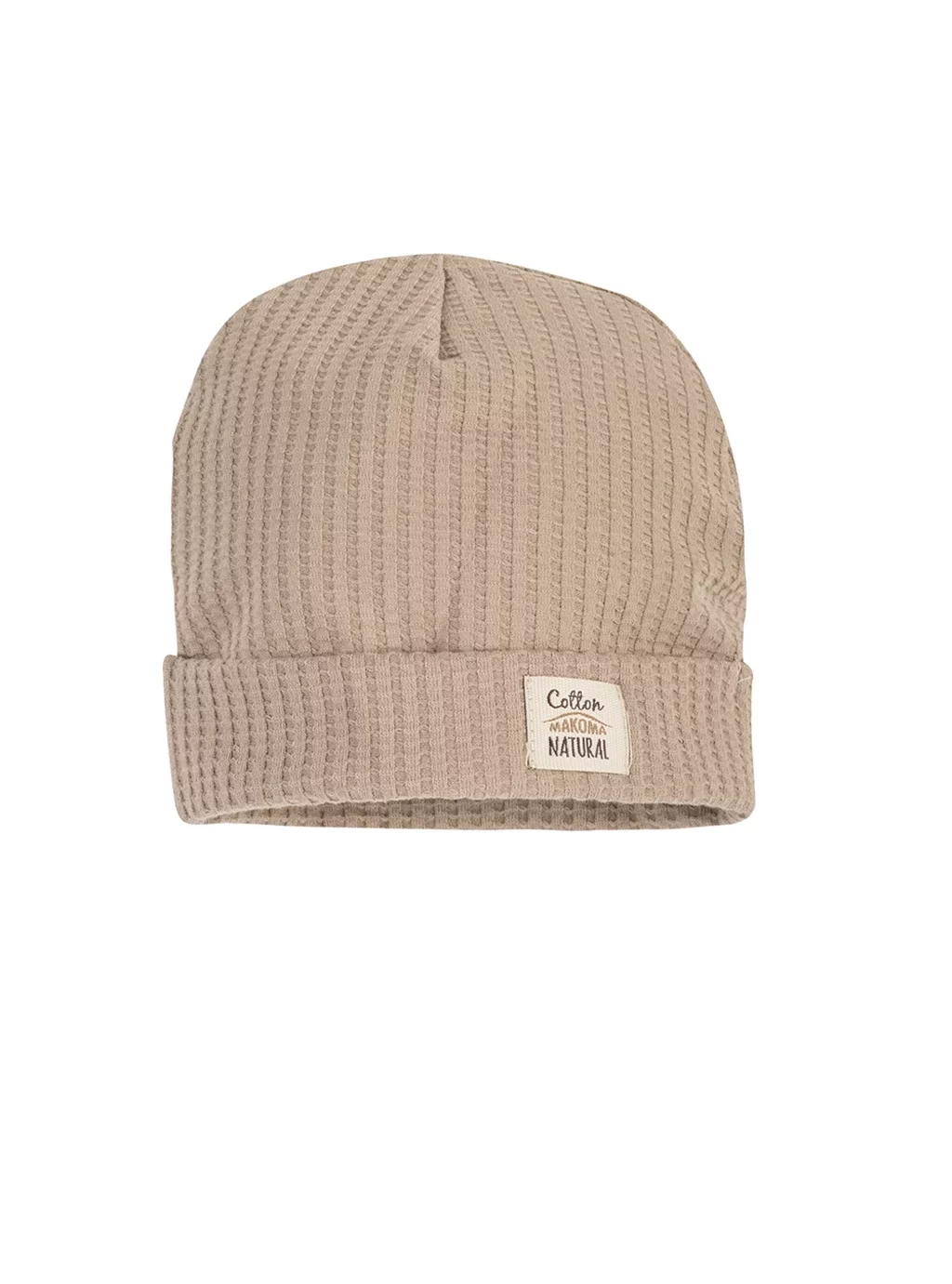 Přírodní dětská čepice vafle - kámen