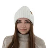 Dámska zimná čiapka biela merino vlnená Caro