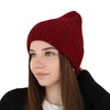 Dámská zimní čepice bordó 100% extra fine merino vlněná Ariga