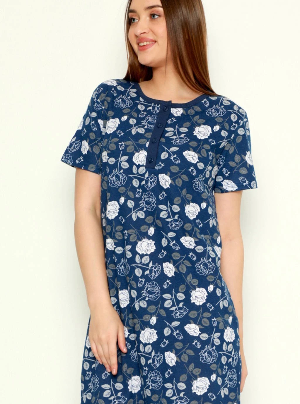 Těhotenská košile Bílé růže - tmavě modrá