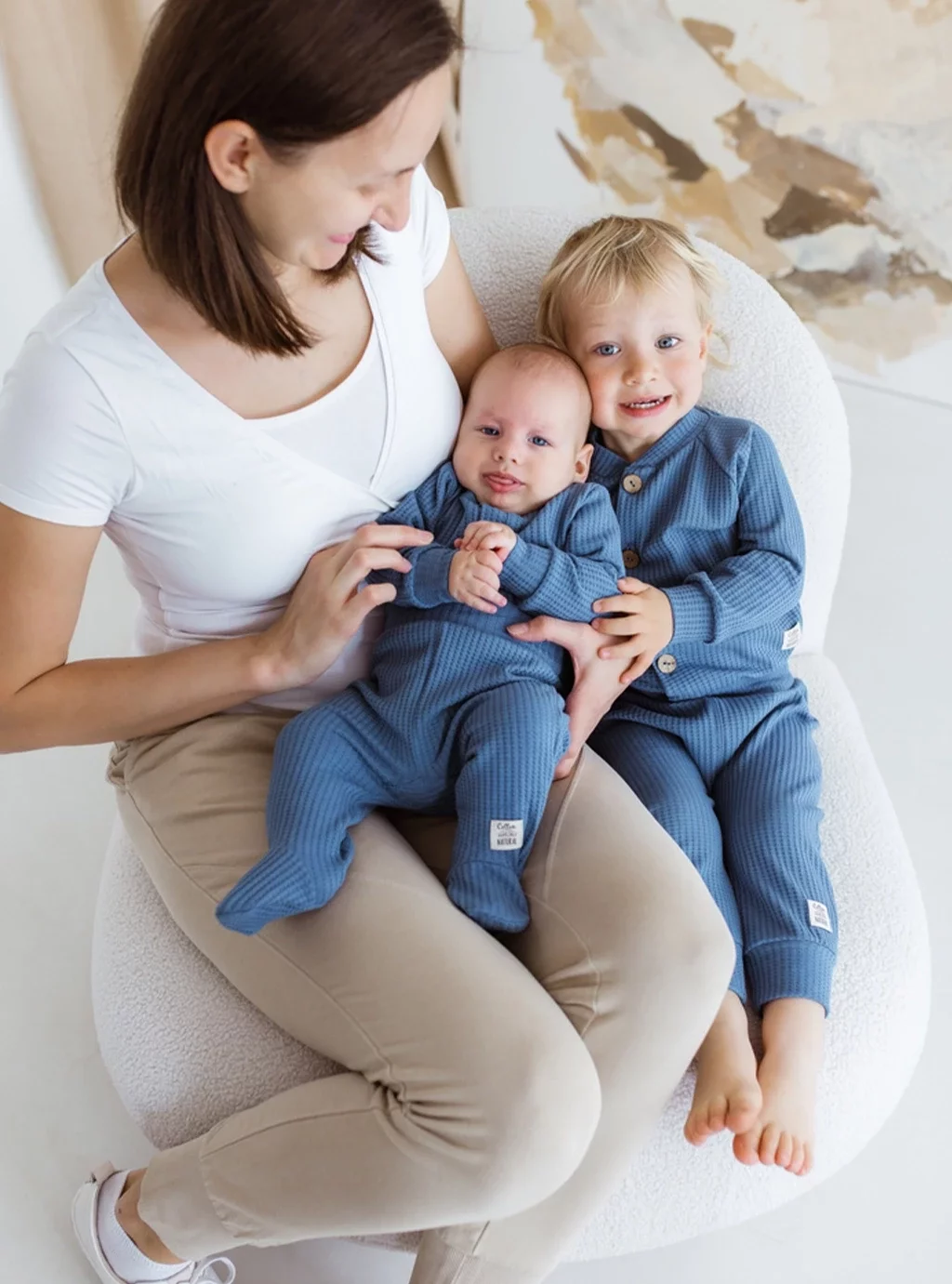 Obálka dětského body DR Natural Waffel - Denim