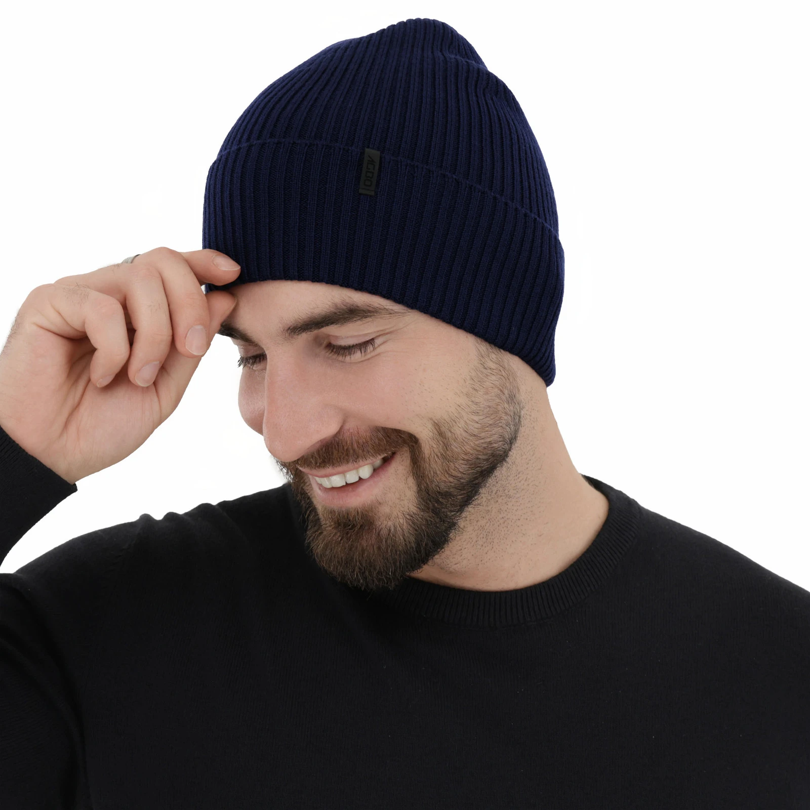 Čepice zimní pánská tmavě modrá 100% vlněná Merino Thorin