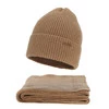 Komplet zimní dámský: čepice a šála, camel, s merino vlnou, Seala