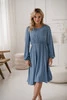 Lovely Dress Midi těhotenské a kojící šaty s dlouhým rukávem, modré