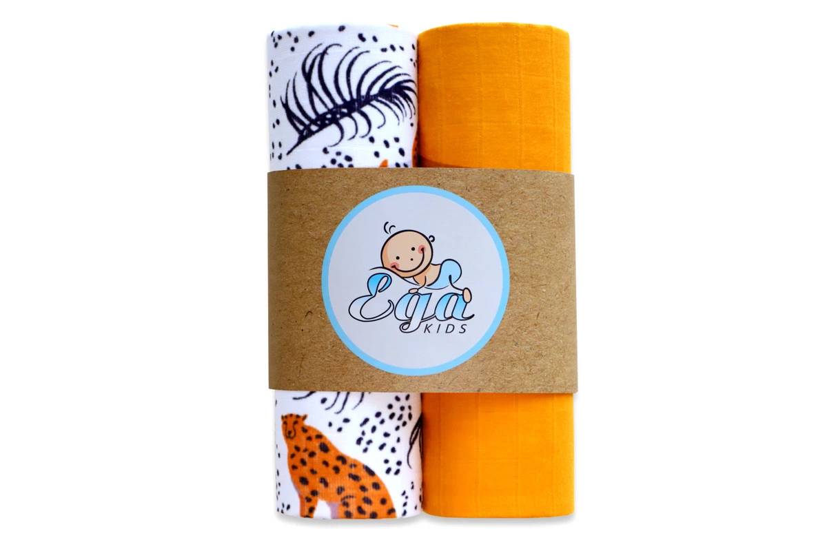 Egakids Dvoubalení mušelínových plenek Mustard Duet