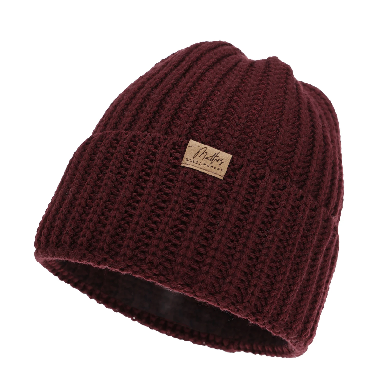 Dámská zimní čepice, zimní, bordó, 100% merino vlněná, Lano
