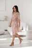 Lovely Dress Midi těhotenské a kojící šaty, 3/4 rukávy, ecru vzory
