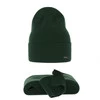 Dámský jarní/zimní set: čepice a šála zelený 100% extra fine merino vlna Melpomena