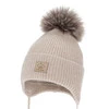 Chlapecká zimní čepice, béžová, zavazovací, 100% merino vlněná, Jergen