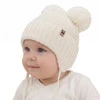 Chlapecká zimní čepice, krémová, 100% merino vlněná, podšitá vlněným fleece, Kovu