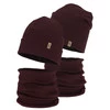 Komplet podzimní, jarní dívčí: čepice a tunel, bavlněný, burgundový, Bravura
