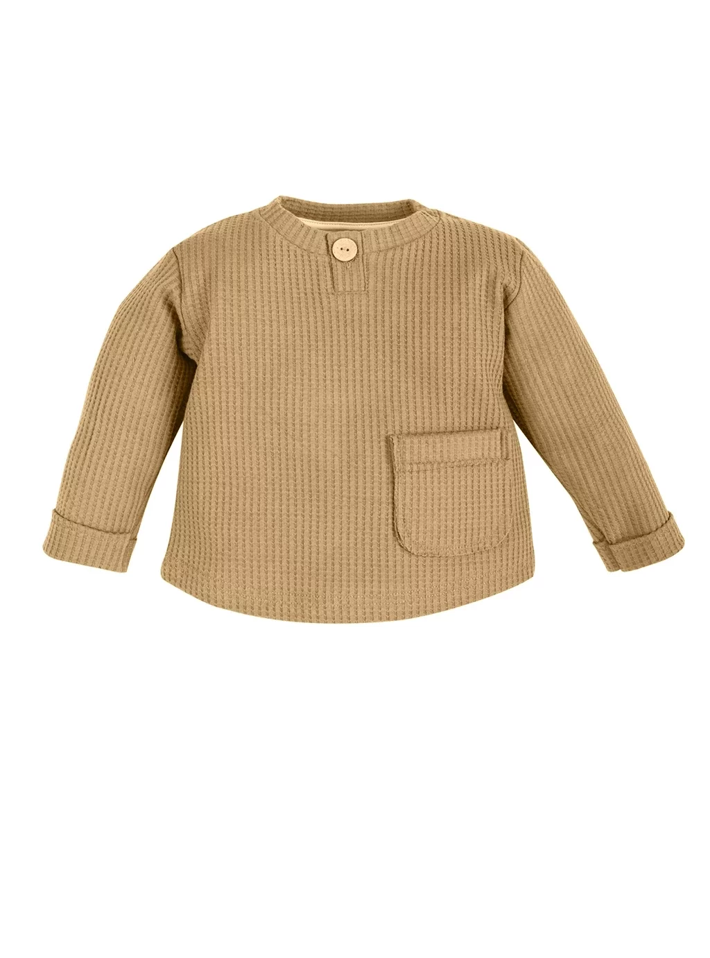 Přírodní mikina Waffel Baby Polo - Camel