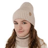Komplet zimný dievčenský čiapka a tunel růžový 100% extrafine merino vlna Nelita