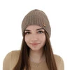 Dámská zimní čepice, hnědá, s merino vlnou Shila