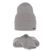 Dámský jarní/zimní set: čepice a šála šedý 100% extra fine merino vlna Melpomena