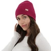 Dámská jarní/zimní čepice amarant 100% extra fine merino vlněná Sophie
