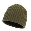 Pánská zimní čepice, khaki, 100% merino vlněná, Brevin