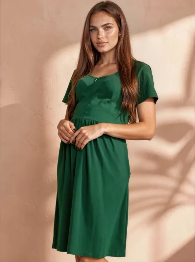 Těhotenská košile Laura -Lahvově zelená