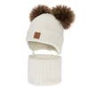 Chlapecká čepice a nákrčník, zimní set, bílý, 100% merino vlna, podšitý vlněným polarem, Ronik