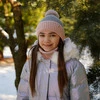 Komplet zimní dívčí: čepice a tunel hnědý Kolumbina