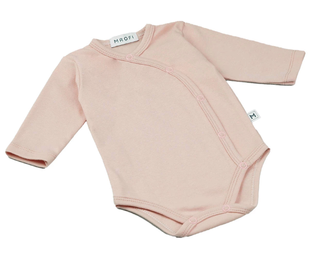 Zavinovací body s dlouhým rukávem – barva pudrově růžová