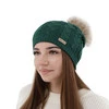 Dámska zimná čiapka zelená merino vlnená Bafi