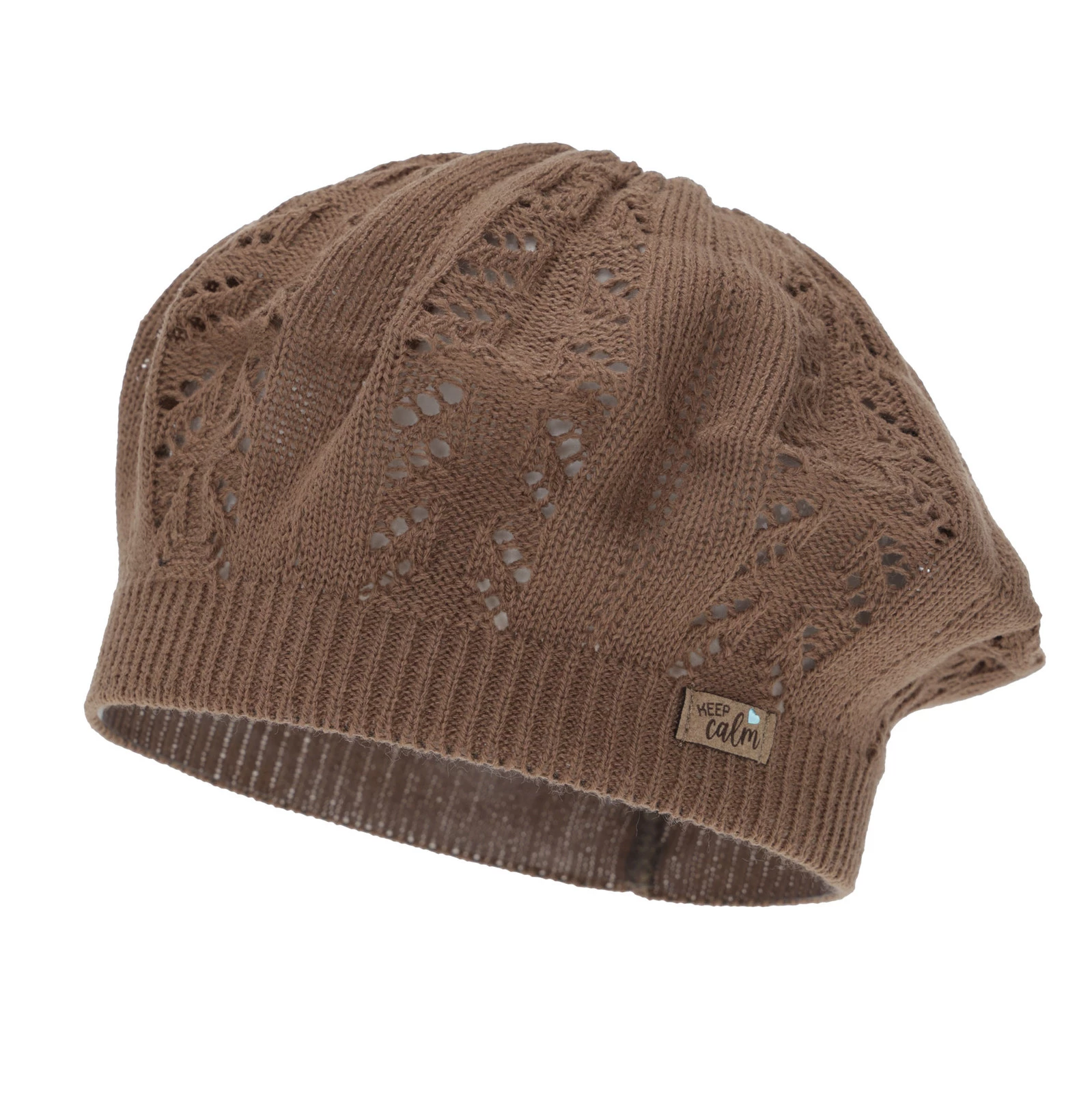 Beret pro dívku podzimní, jarní, hnědý, Kevira