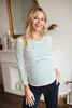 Milk Shirt těhotenská a kojící halenka se zelenými a bílými pruhy, 7/8 rukáv