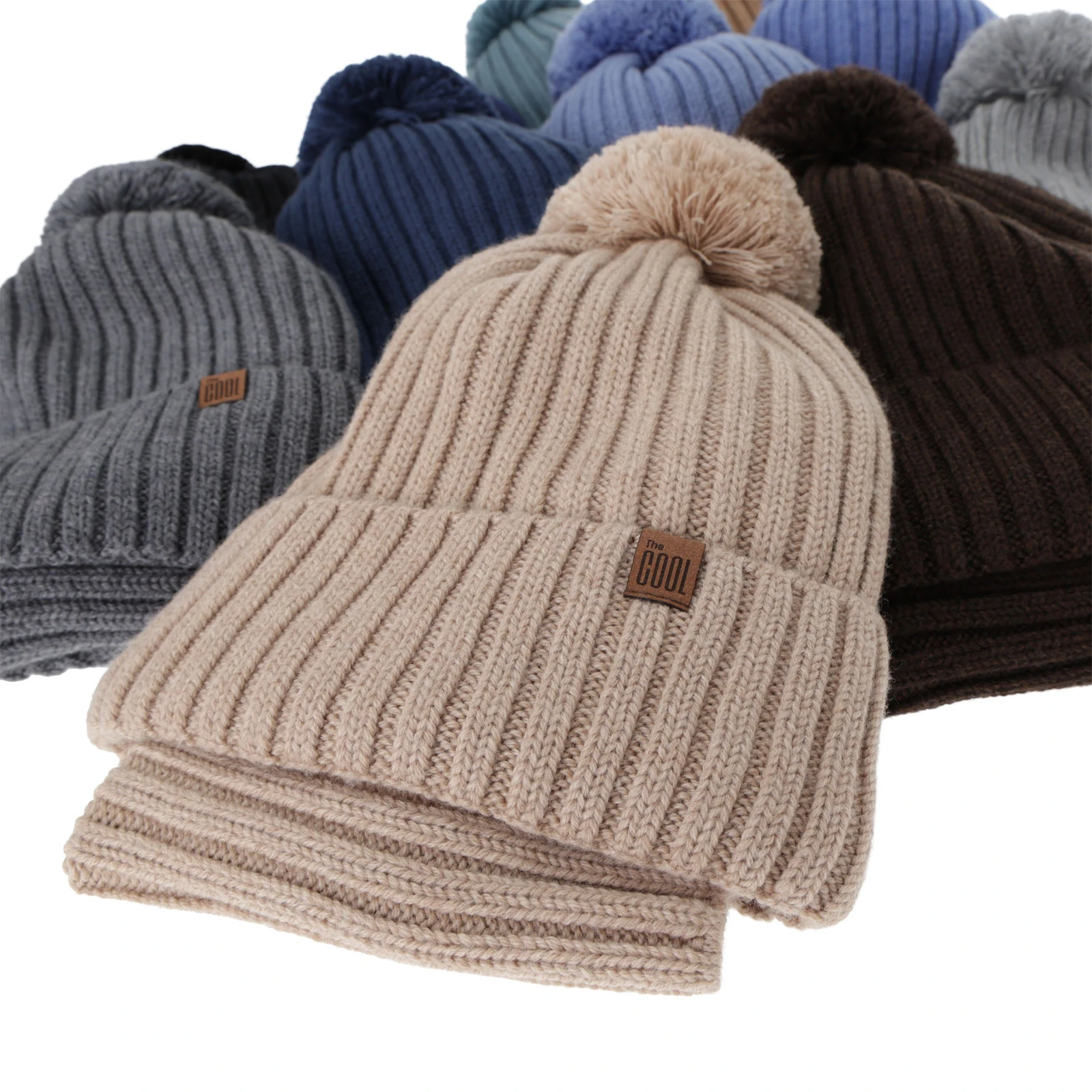 Komplet zimní chlapecký: čepice a tunel, 100% merino vlněný, s podšitím bavlnou, camel, Tolmar