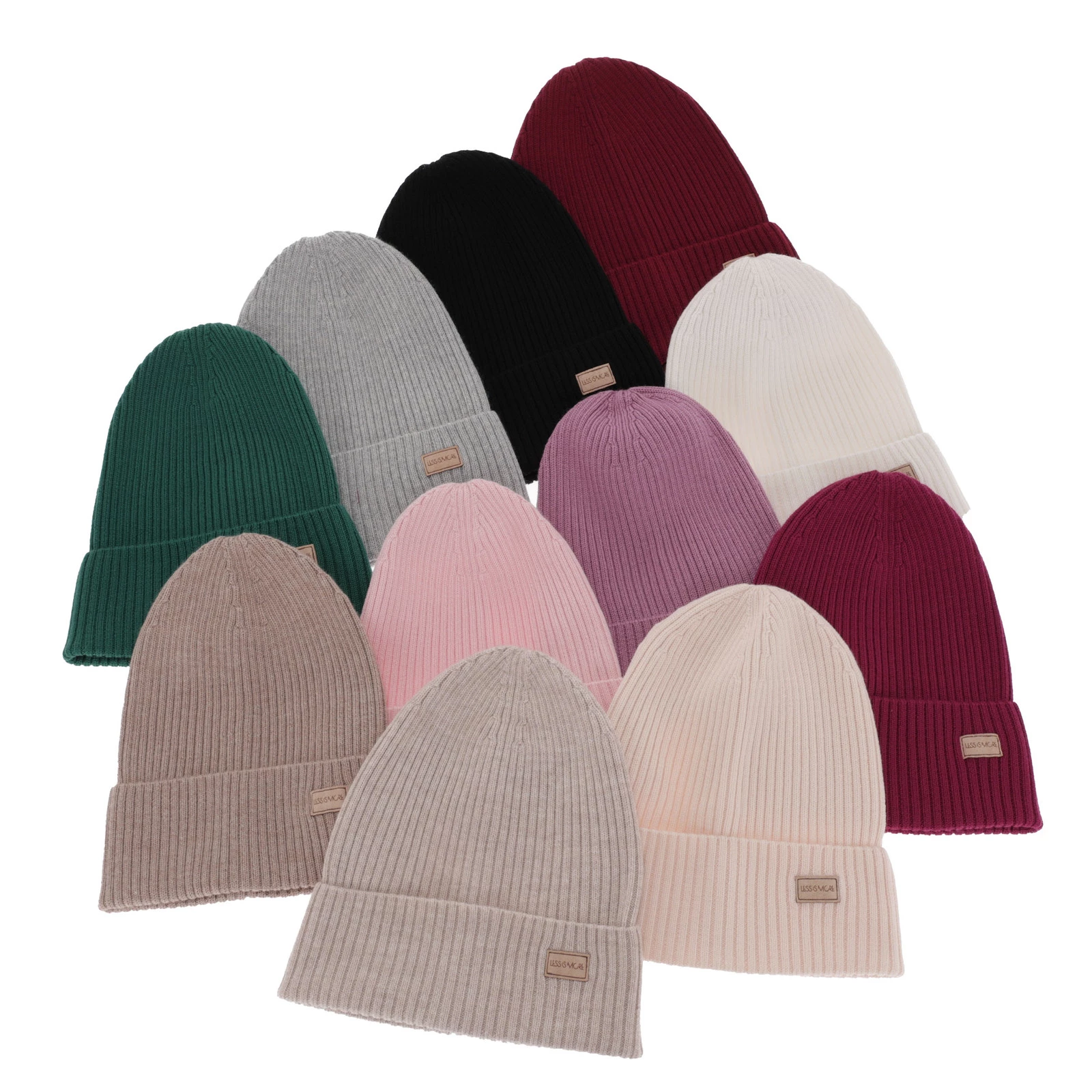Dámská jarní/zimní čepice bordó 100% extra fine merino vlněná Sophie