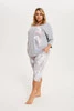  Dámské pyžamo Dracaena, 3/4 rukáv. 3/4 melanžové/potištěné kalhoty