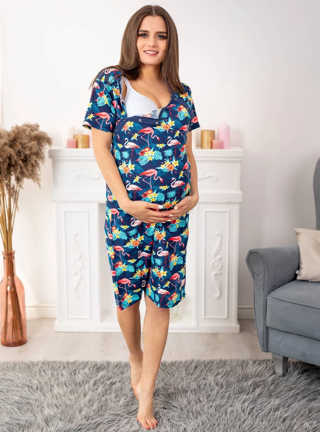 Těhotenská košilka Bahama Flamingos