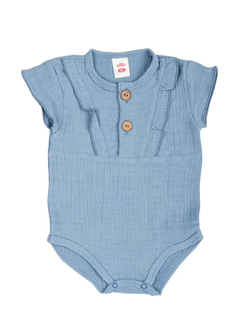 KR Bamboo Muslin Girl Baby Body - modrá