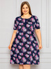 Těhotenská košile Plus Size Folklor - tmavě modrá