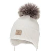 Chlapecká zimní čepice, bílá, zavazovací, 100% merino vlněná, Jergen