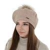 Dámský zimní baret béžový merino vlnená Bonnie