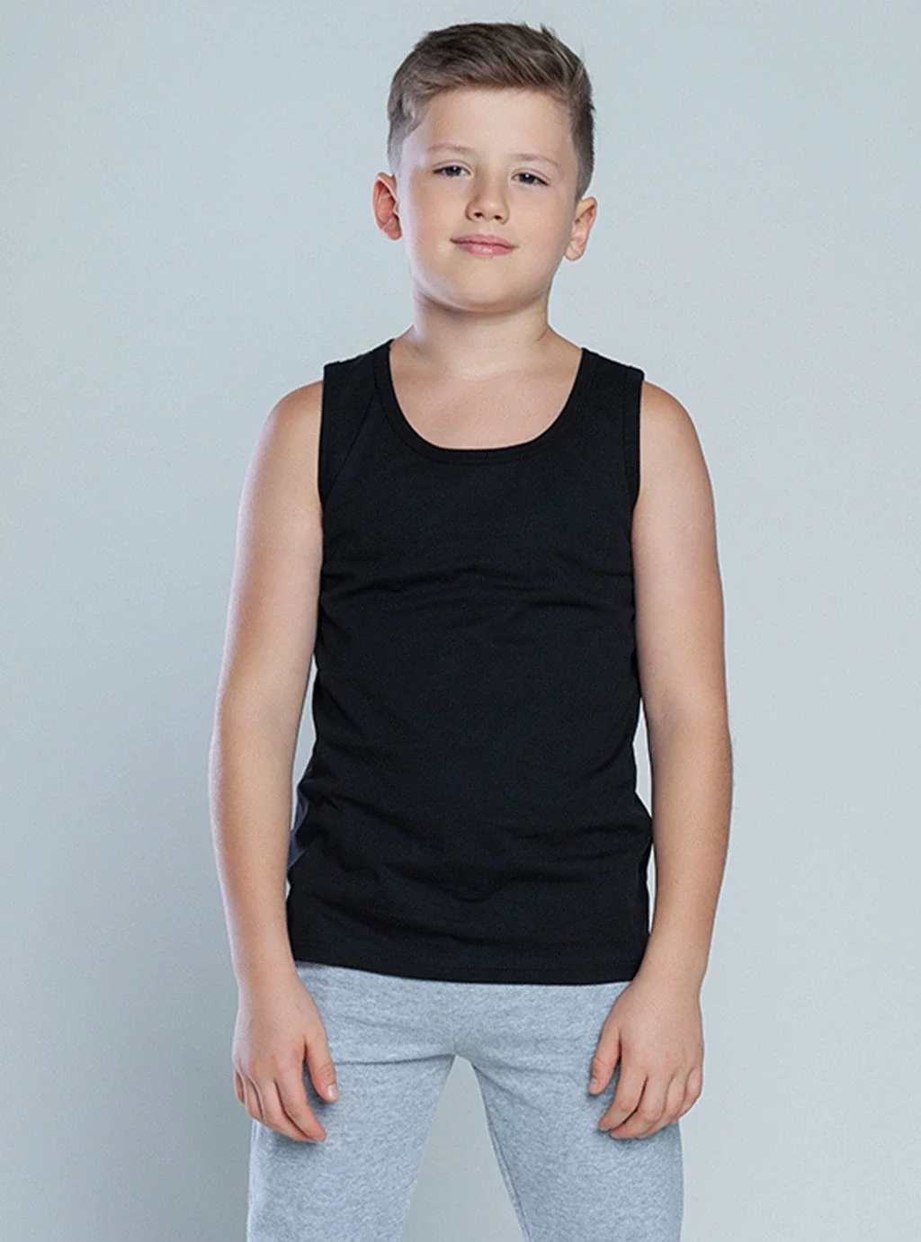 Chlapecké tričko se širokými ramínky Tytus -  Černá