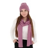 Dámský jarní/zimní set: čepice a šála růžový 100% extra fine merino vlna Melpomena