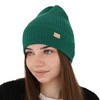 Dámská jarní/zimní čepice zelená 100% extra fine merino vlněná Sophie