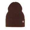 Dámská zimní čepice, jarní, hnědá, 100% merino vlněná, Sophie