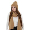 Komplet zimní dámský: čepice a šála, camel, s merino vlnou, Seala